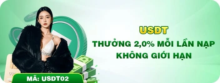 Nhà cái NK88 tặng 2% khi nạp tiền bằng USDT
